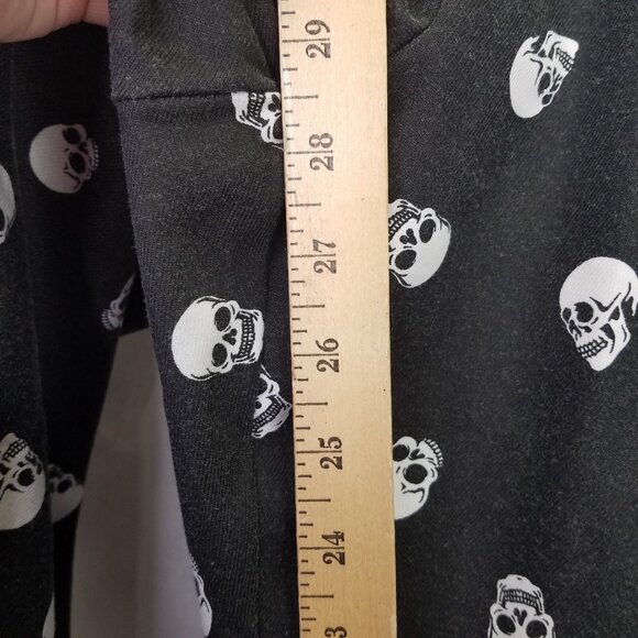 Hot Topic Skull Print Pants Women's 4XL Tapered Leg Charcoal White Ankle Jeans - Picture 15 of 16